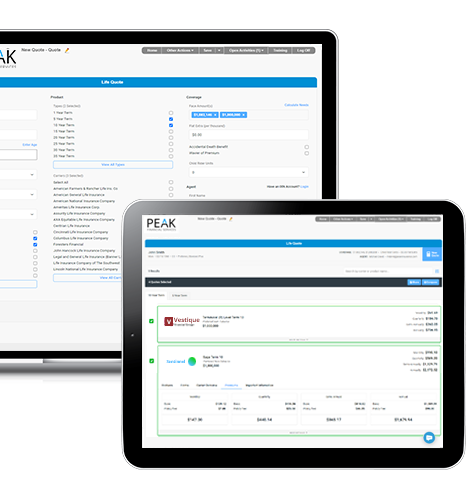 Image of Software for Life Insurance Quoting and Annuity Quoting on screen