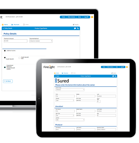 image of input screens for Software for Life Insurance Illustration, Annuity Illustration